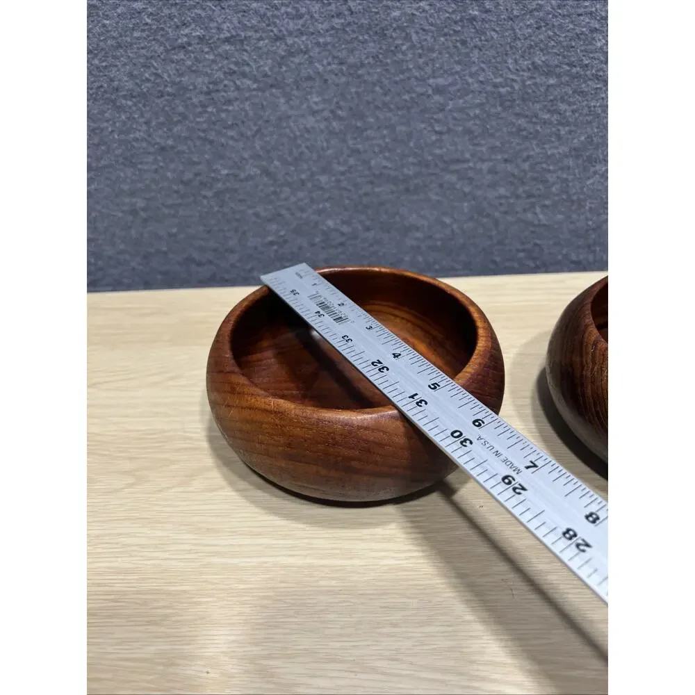 Vintage Good Wood Large Teak Wood Salad Bowl Plus 2 Small Bowls Made In Thailand
